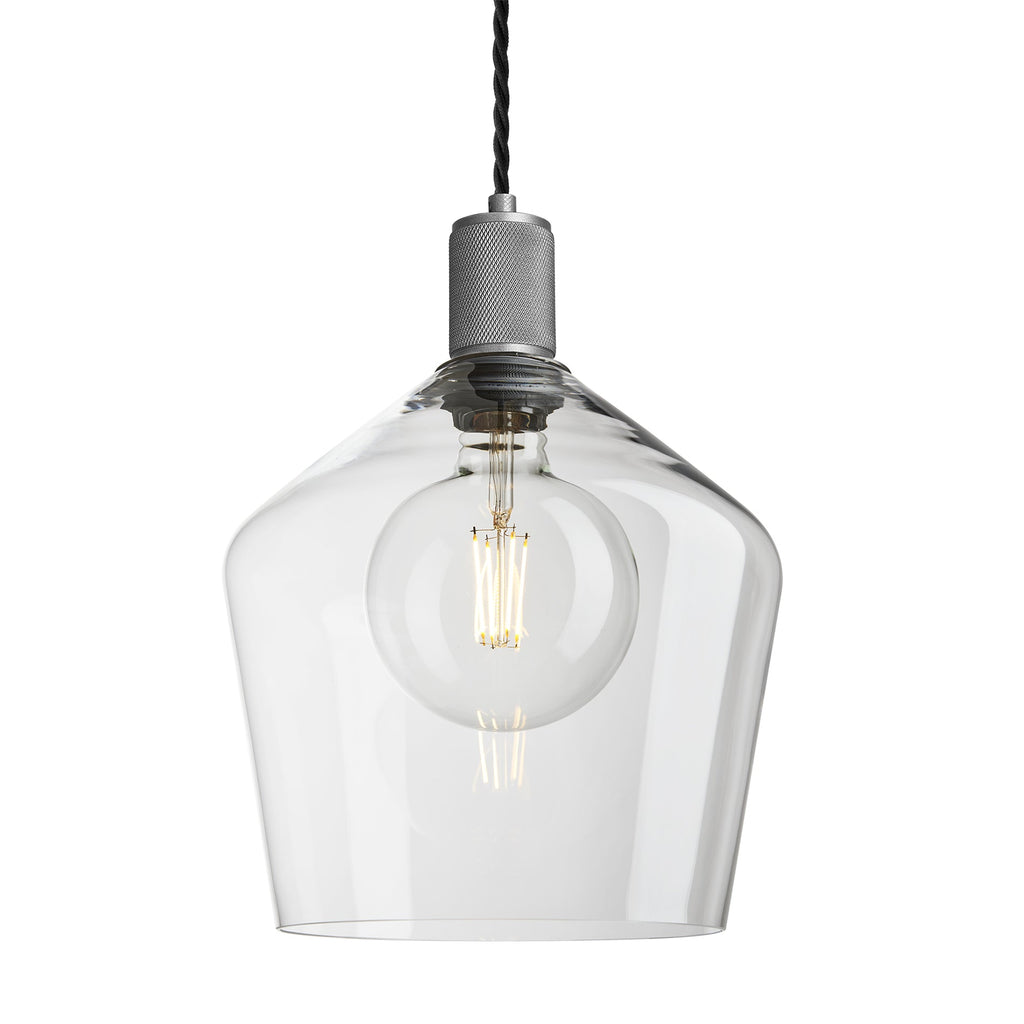 Knurled Glass Schoolhouse Pendant - 10 Inch