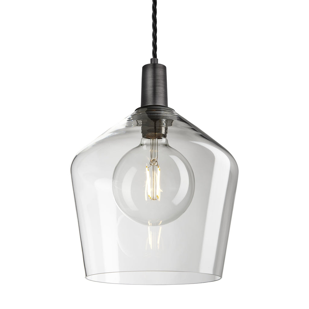 Sleek Glass Schoolhouse Pendant - 10 Inch
