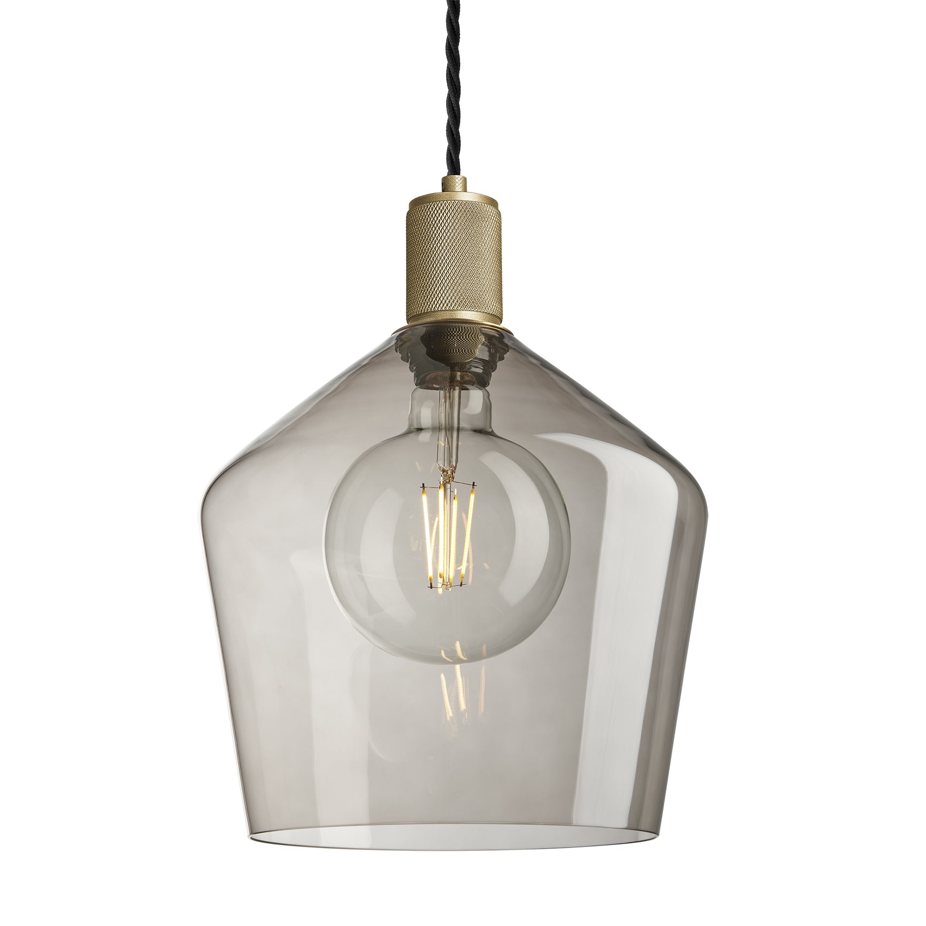 Knurled Glass Schoolhouse Pendant - 10 Inch
