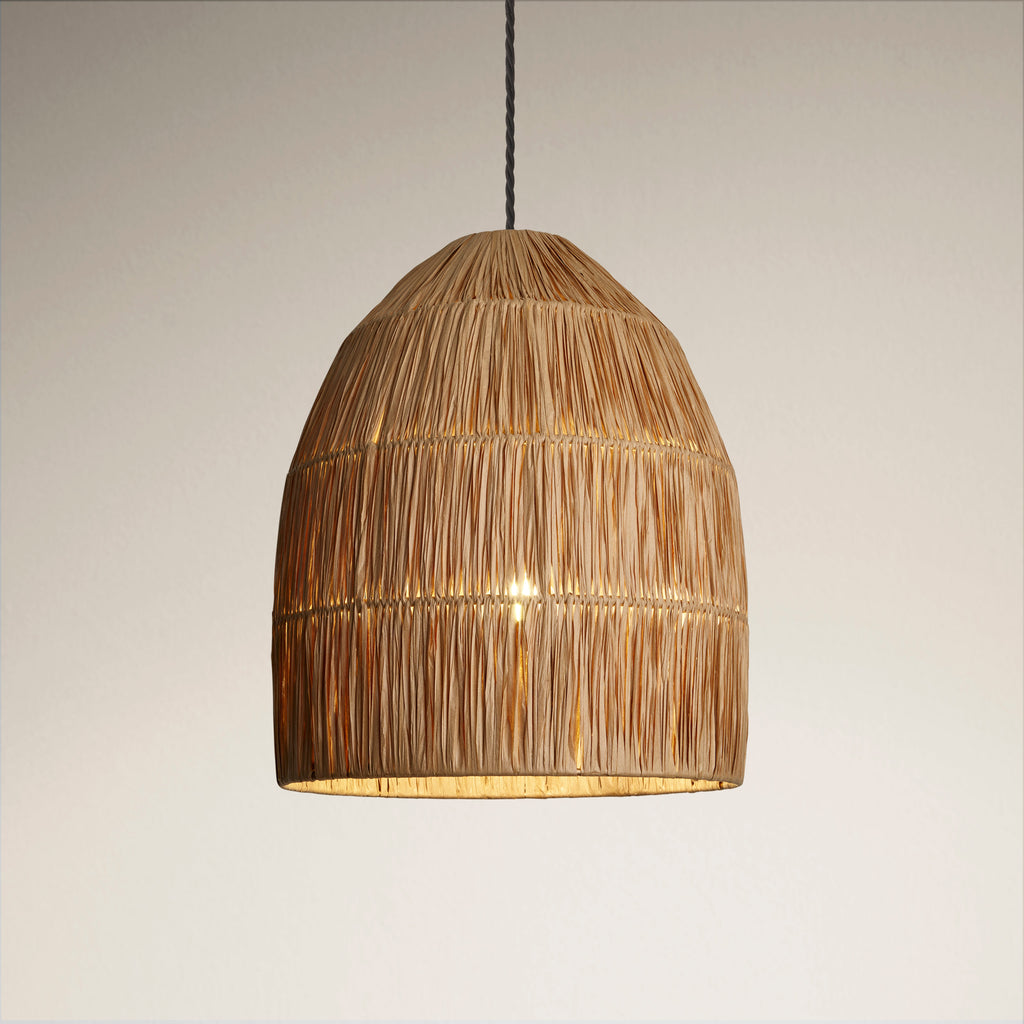 Raffia Ceiling Pendant Light - Bell