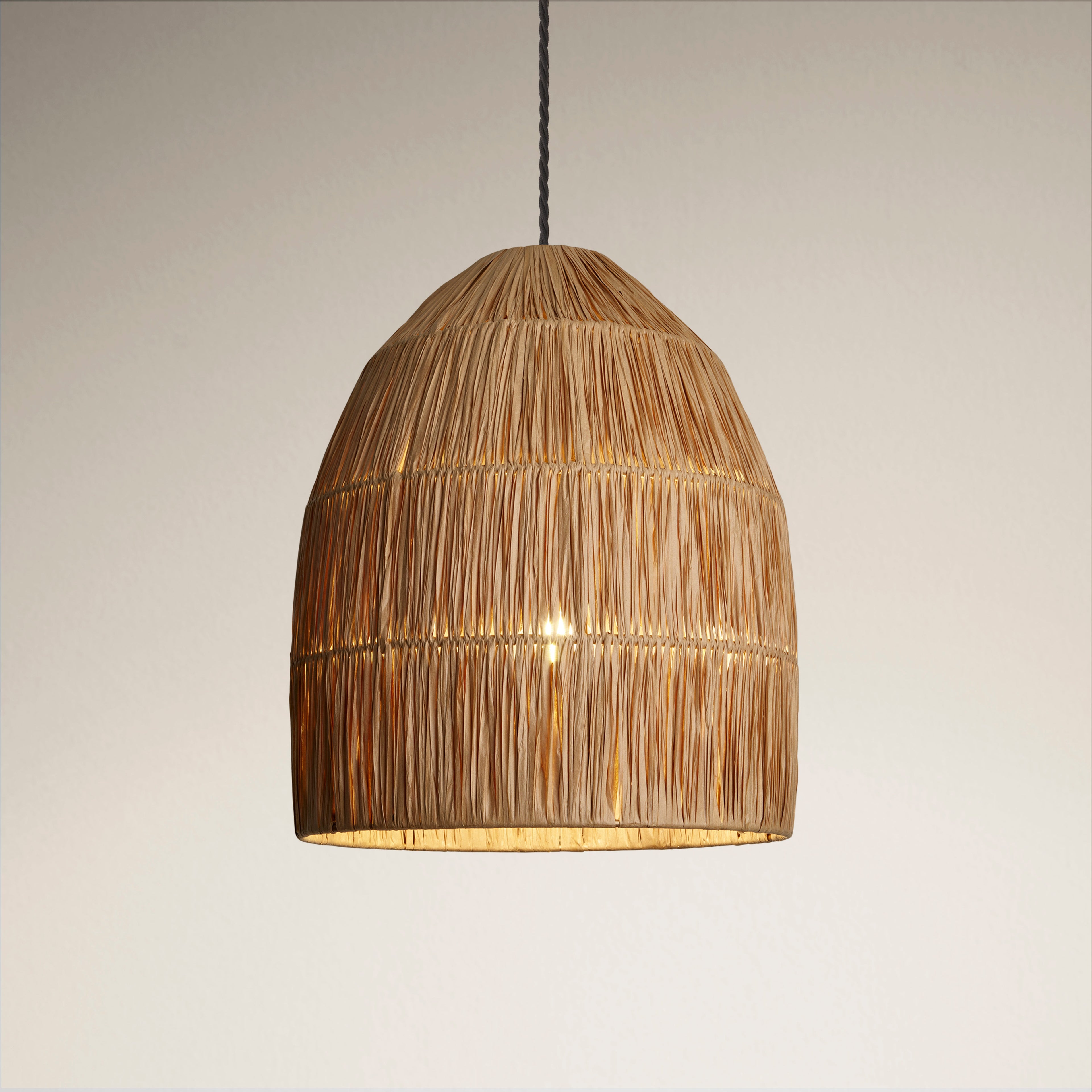 Raffia Ceiling Pendant Light - Bell