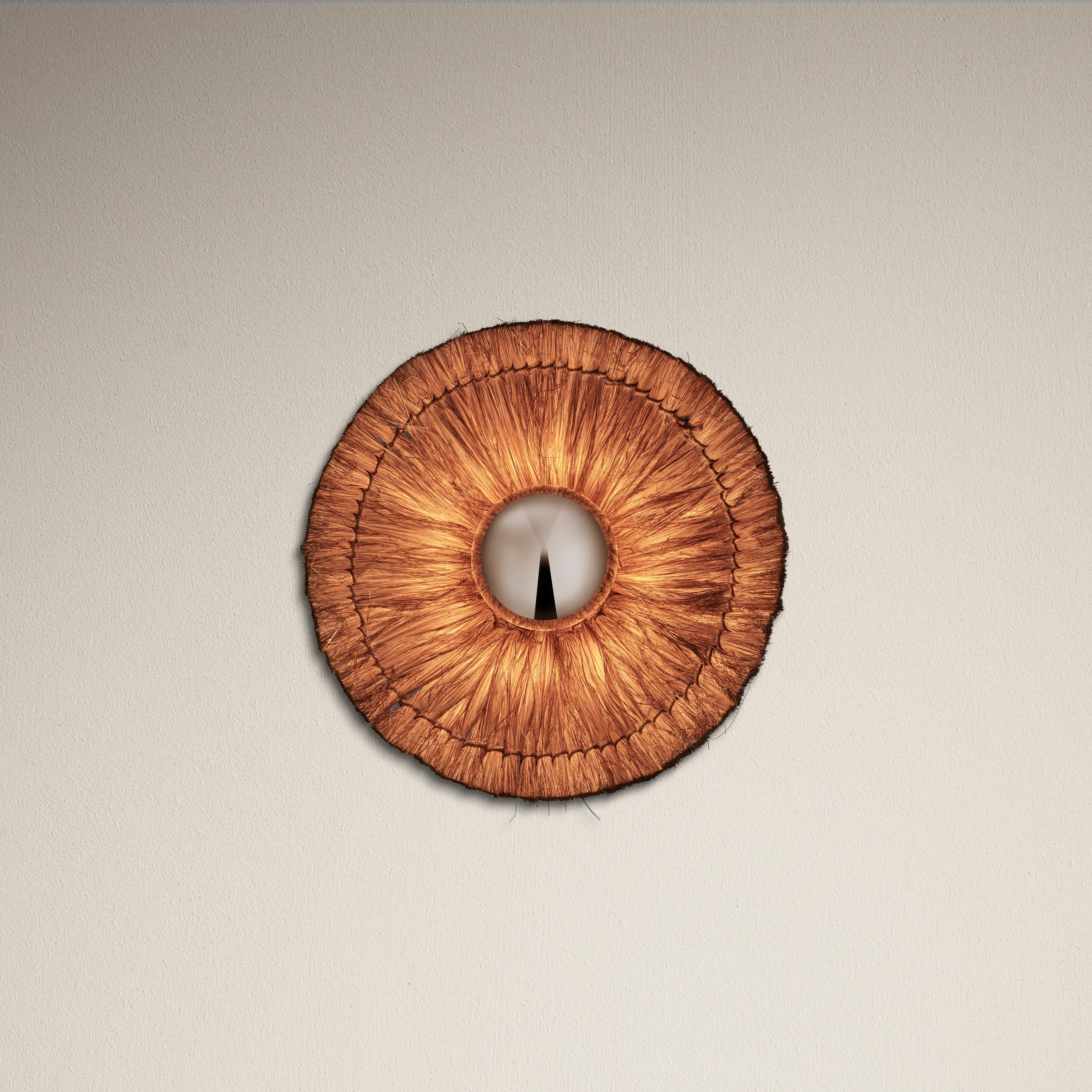 Moonj Natural Grass Round Wall Light - Brown