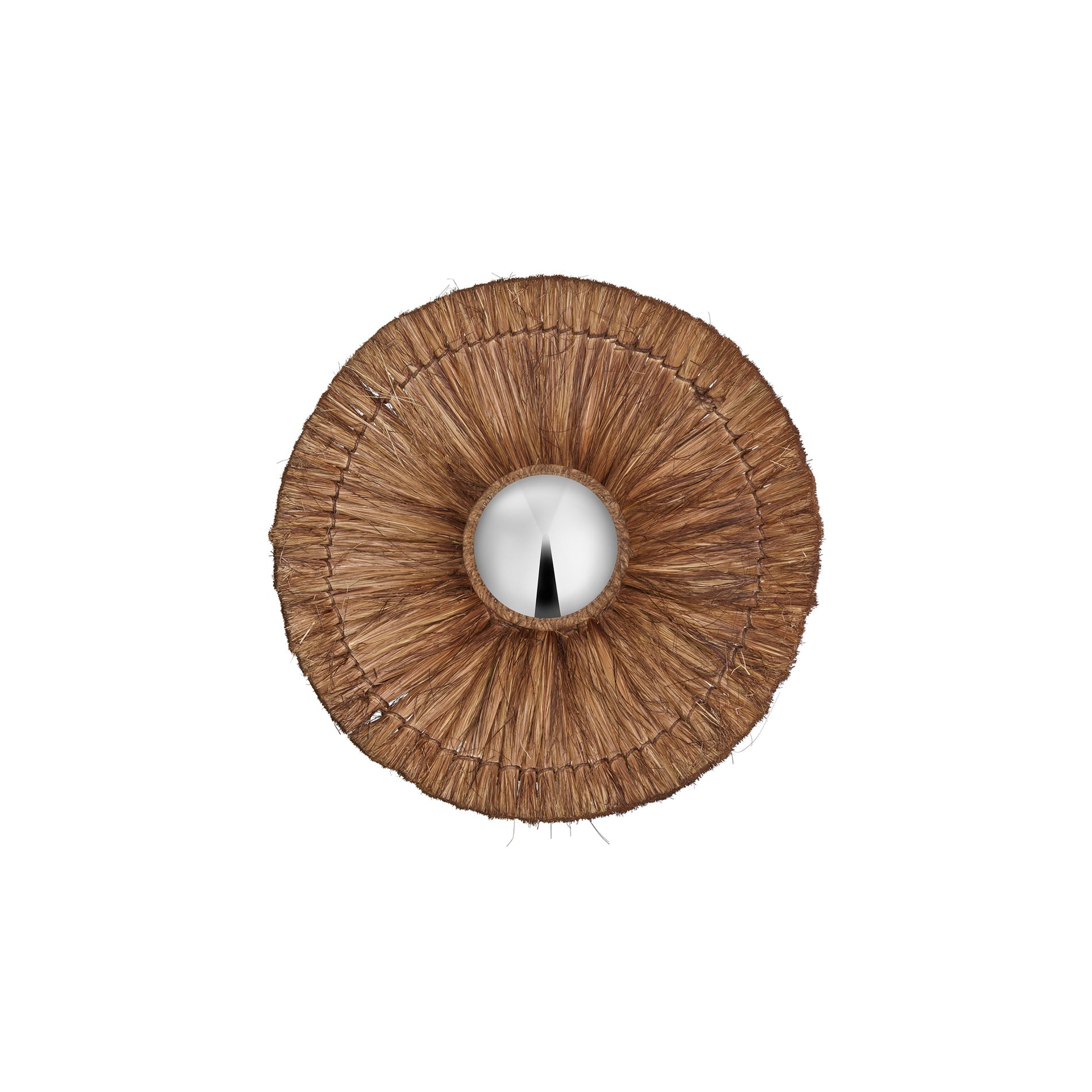 Moonj Natural Grass Round Wall Light - Brown
