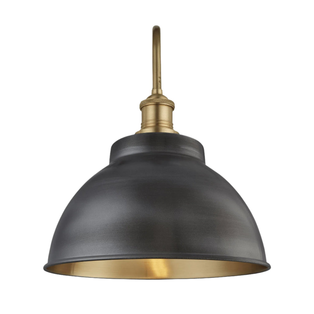 Swan Neck Outdoor & Bathroom Dome Wall Light - 13 Inch