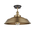 Brooklyn Outdoor & Bathroom Brass Step Flush Mount - Tube Glass - 16 Inch