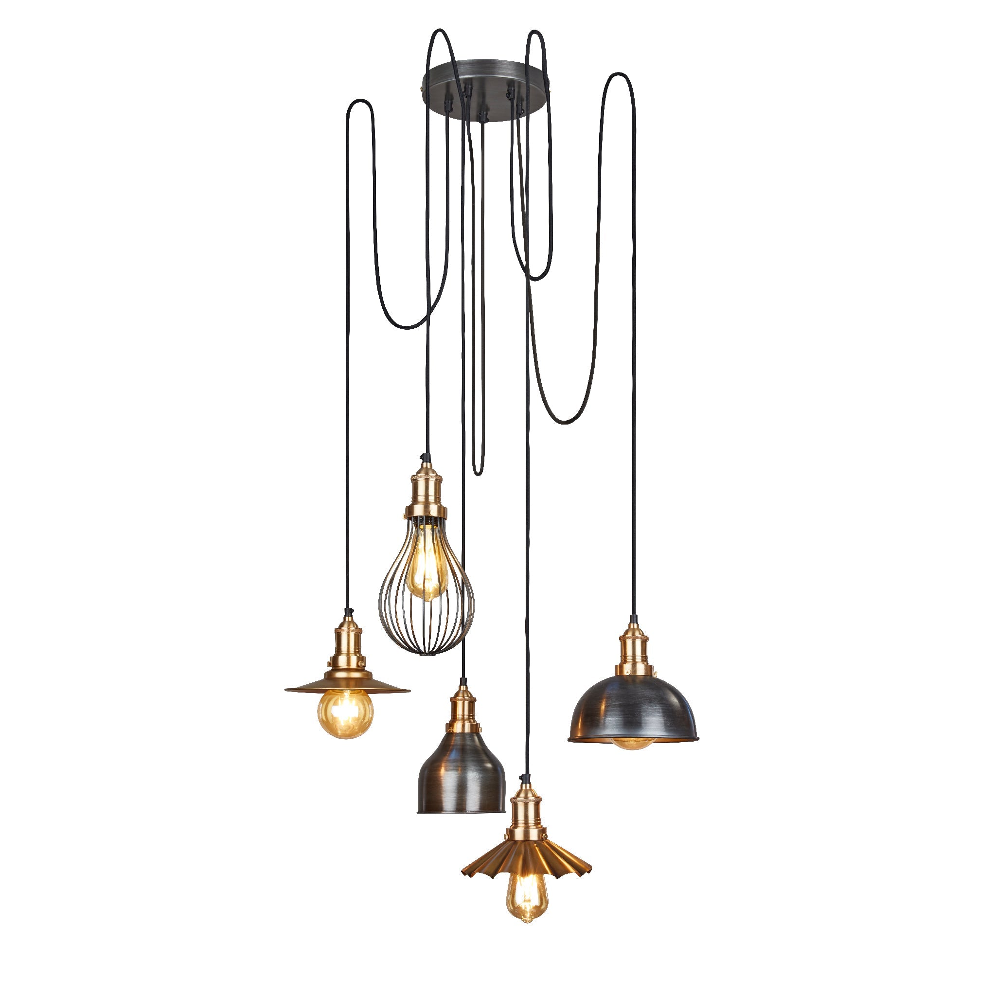 Brooklyn 5 Wire Pendant with Shades