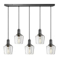 Sleek Glass Schoolhouse 5 Wire Cluster Lights - 5.5 inch - Clear