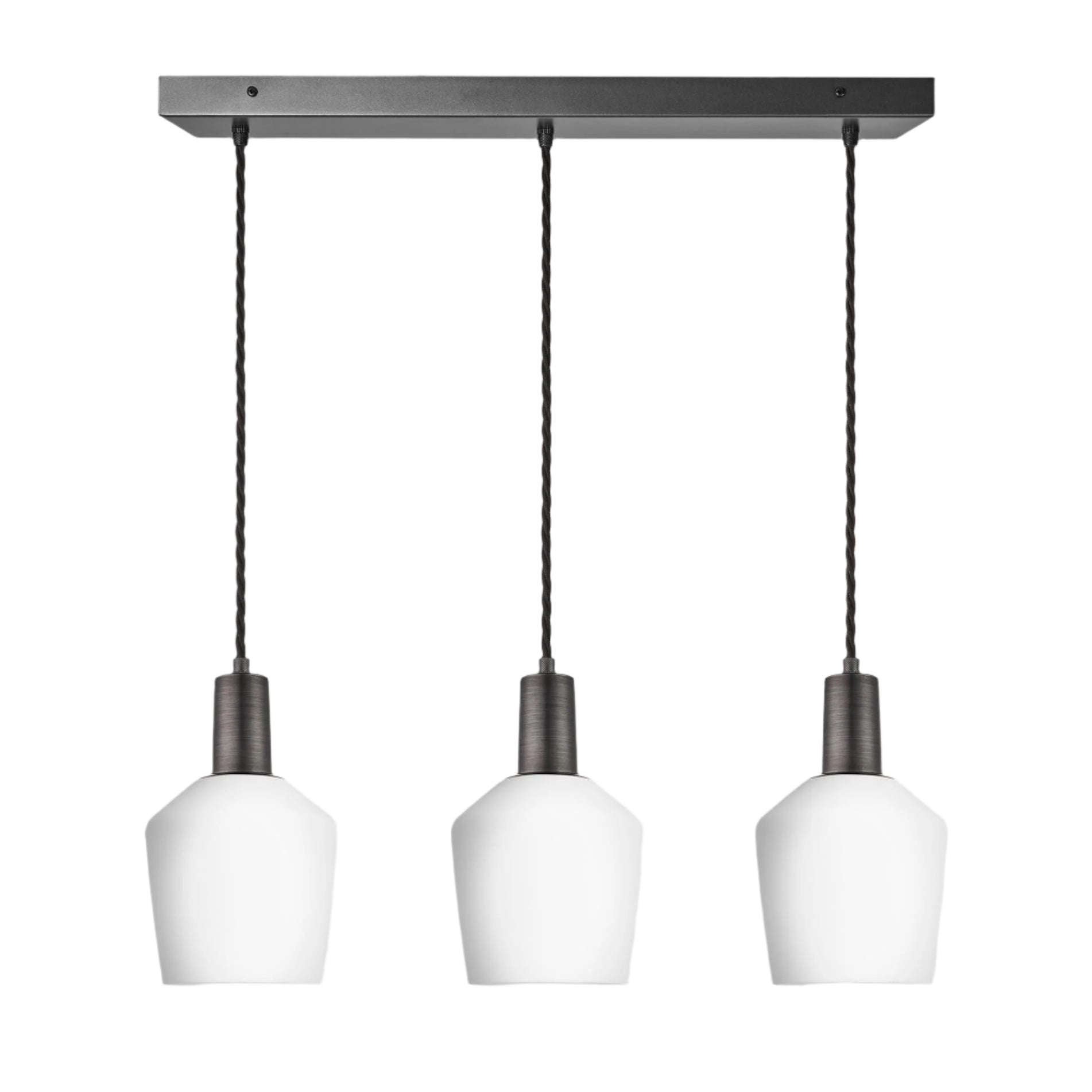 Sleek Opal Glass Schoolhouse Wire Cluster Light