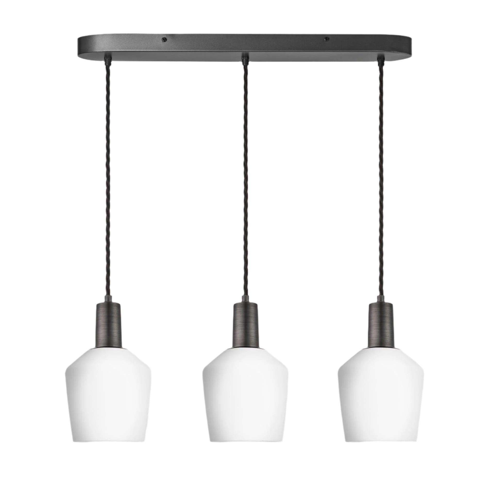 Sleek Opal Glass Schoolhouse Wire Cluster Light