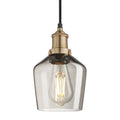 Brooklyn Smoked Glass Schoolhouse Pendant Light - 5.5 Inch