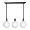 Sleek Opal Glass Globe 3 Wire Cluster Lights - 7 inch - White