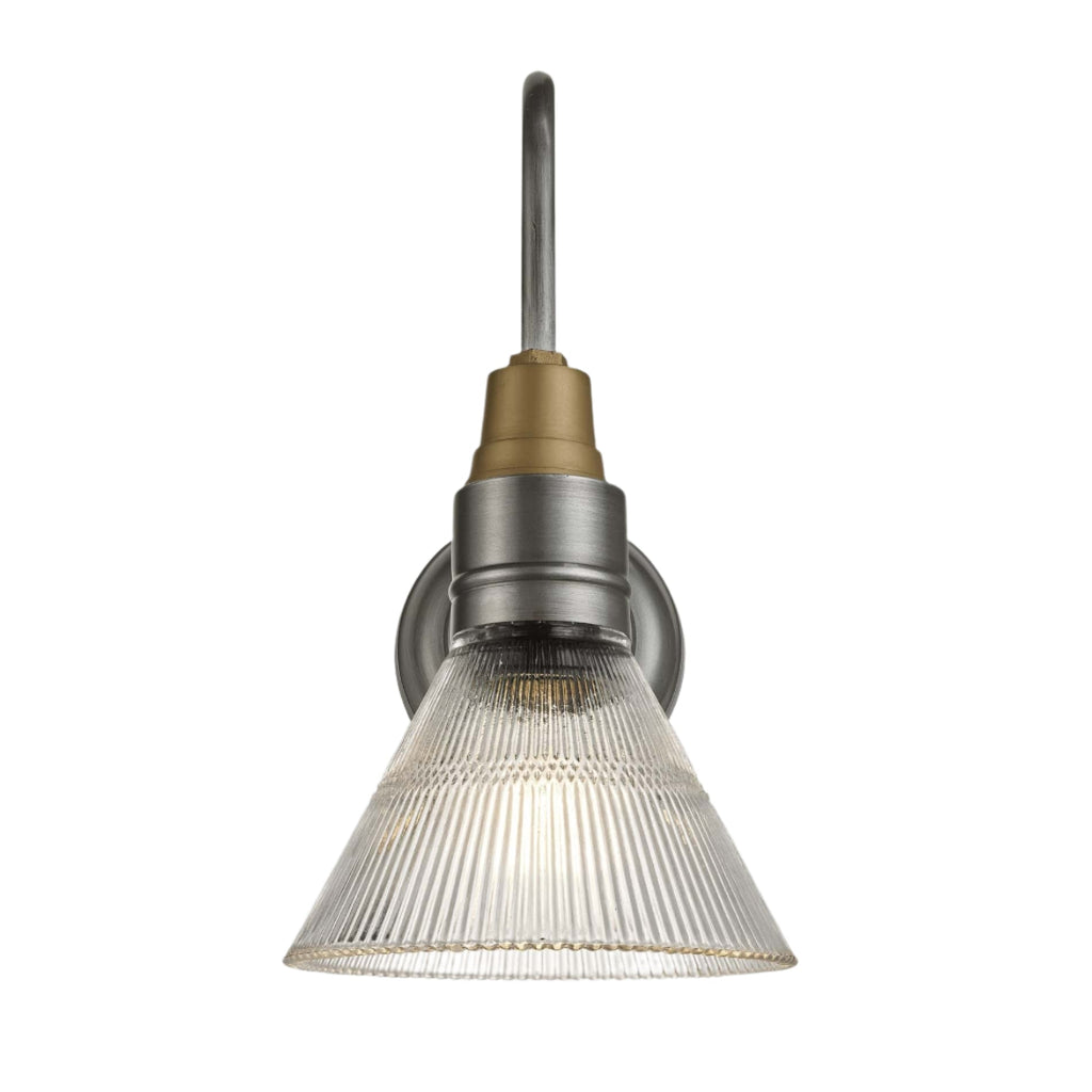 Swan Neck Glass Funnel Wall Light - 7 Inch
