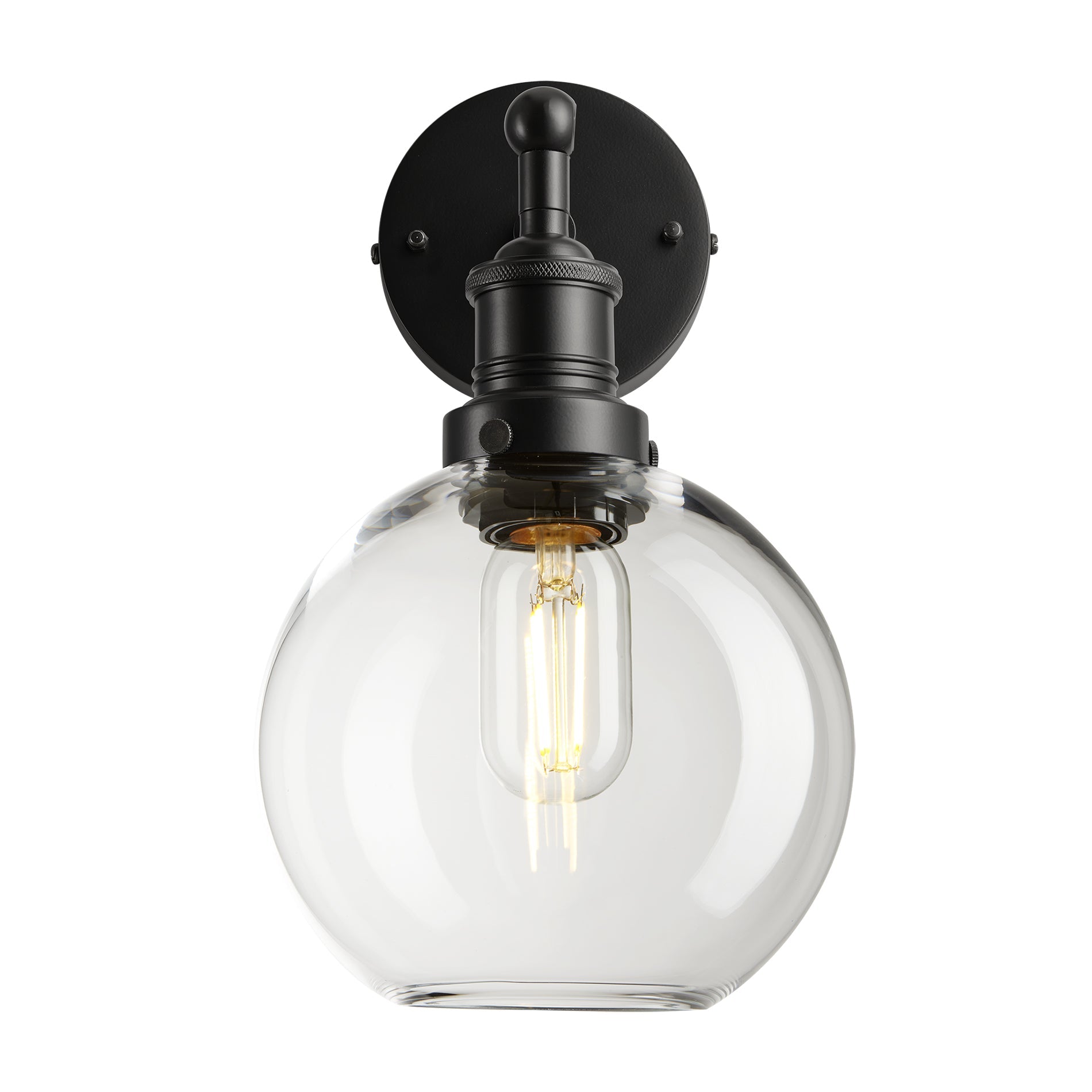 Brooklyn Glass Globe Wall Light - 7 Inch