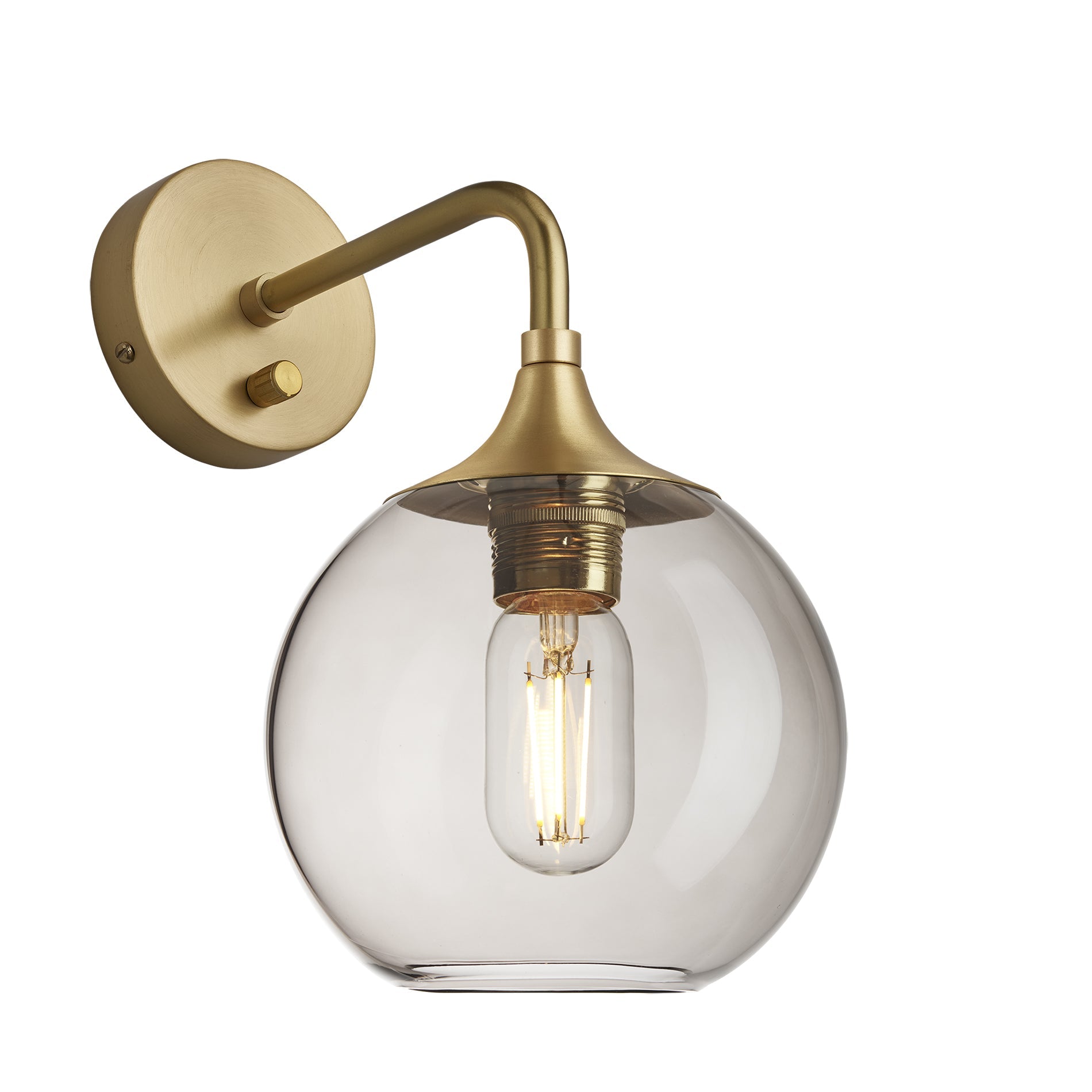 Chelsea Glass Globe Wall Light - 7 Inch - Brass Holder