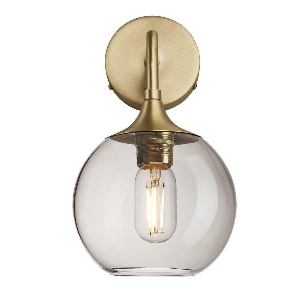 Chelsea Glass Globe Wall Light - 7 Inch - Brass Holder