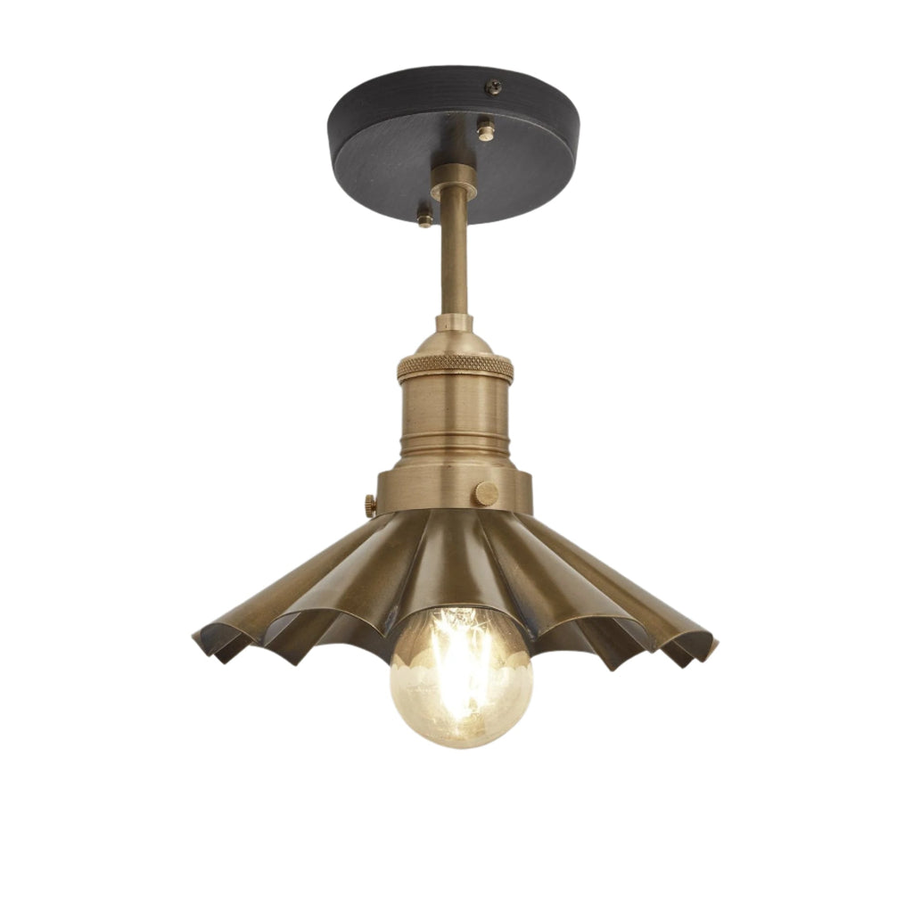 Brooklyn Umbrella Flush Mount - 8 Inch - Brass