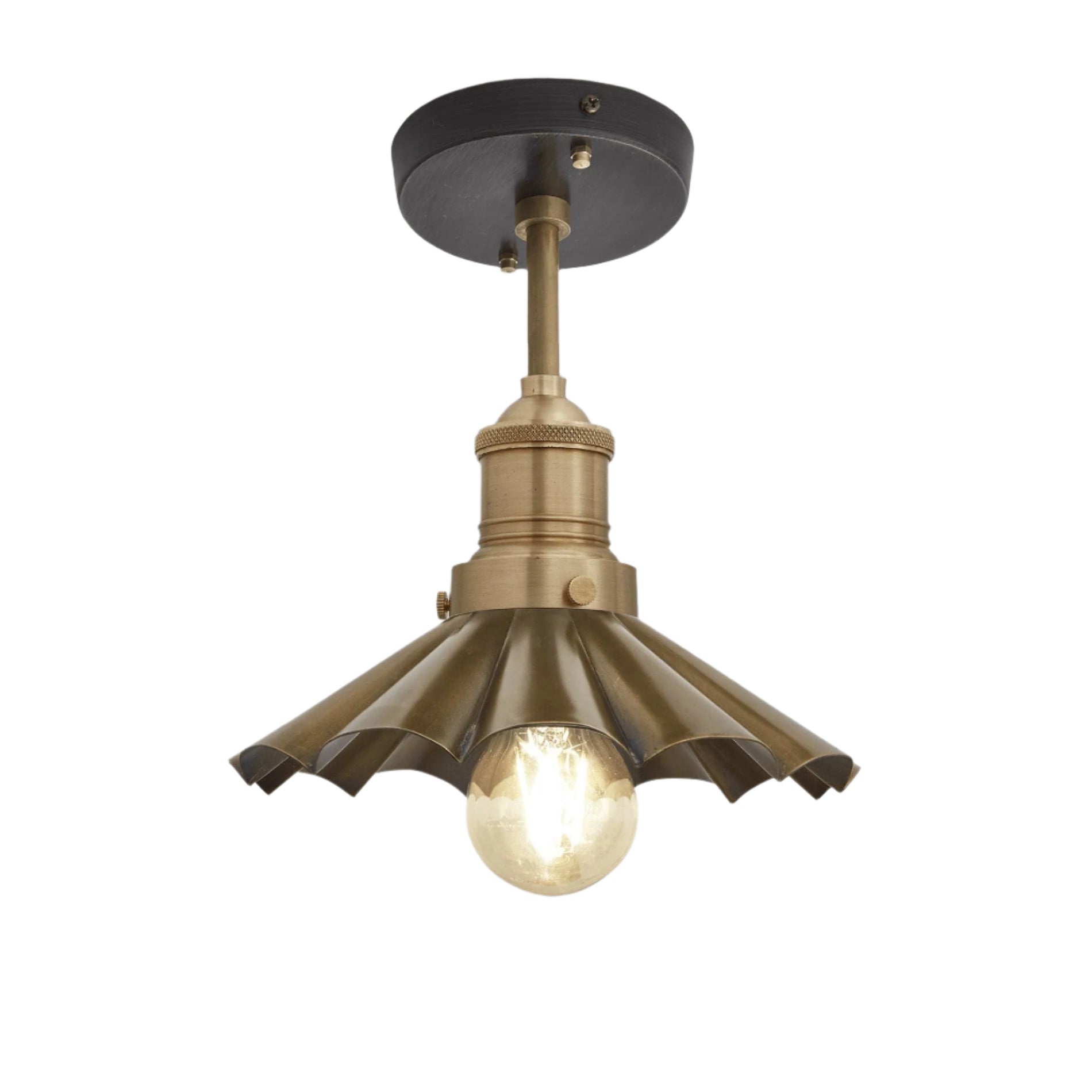 Brooklyn Umbrella Flush Mount - 8 Inch - Brass