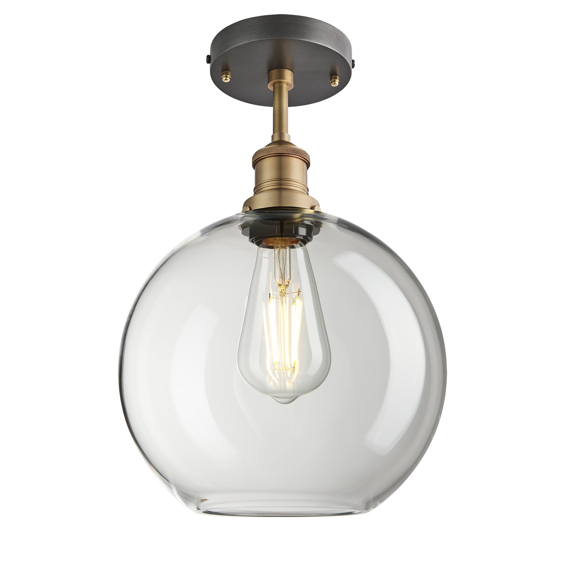 Brooklyn Glass Globe Flush Mount - 9 Inch