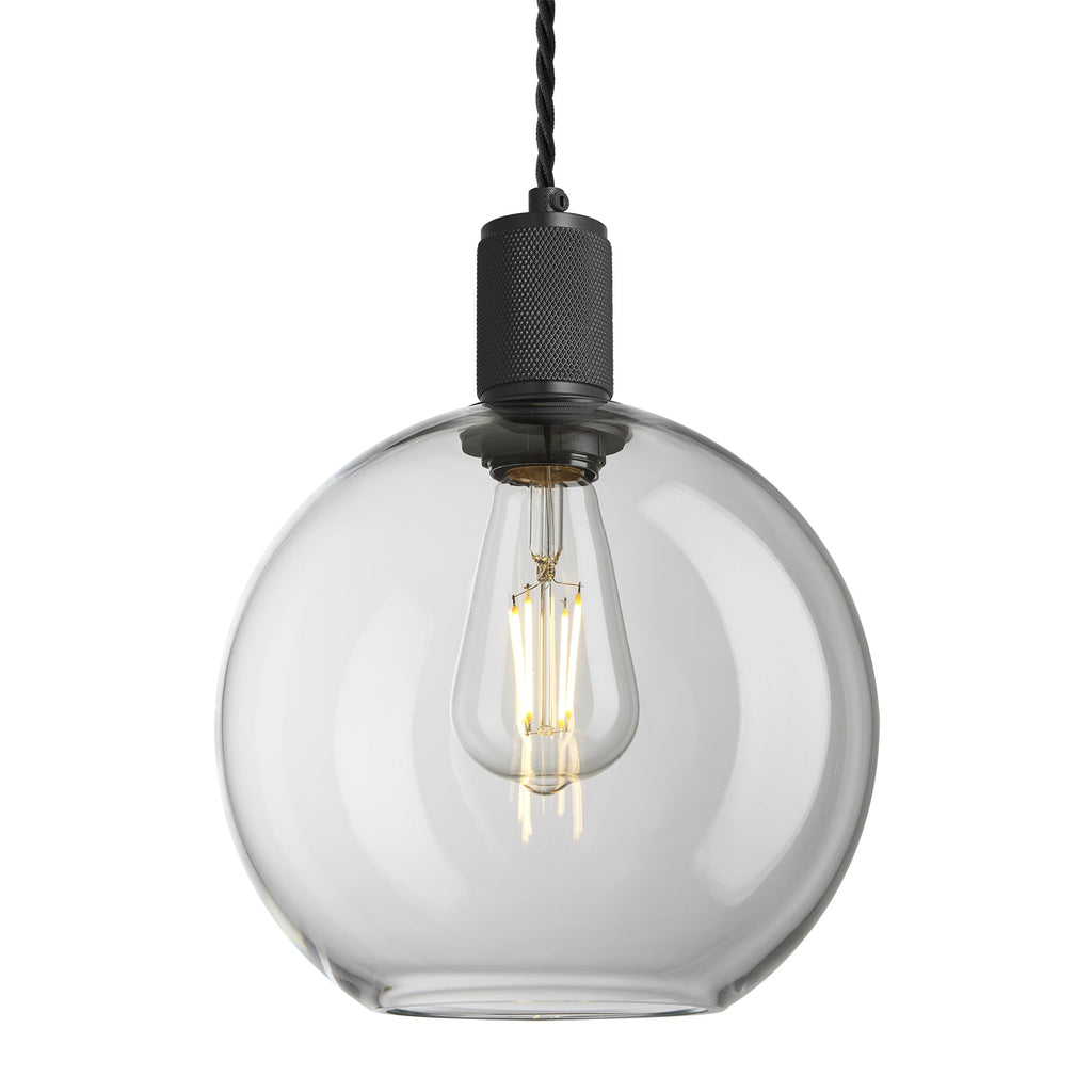 Knurled Glass Globe Pendant Light - 9 Inch
