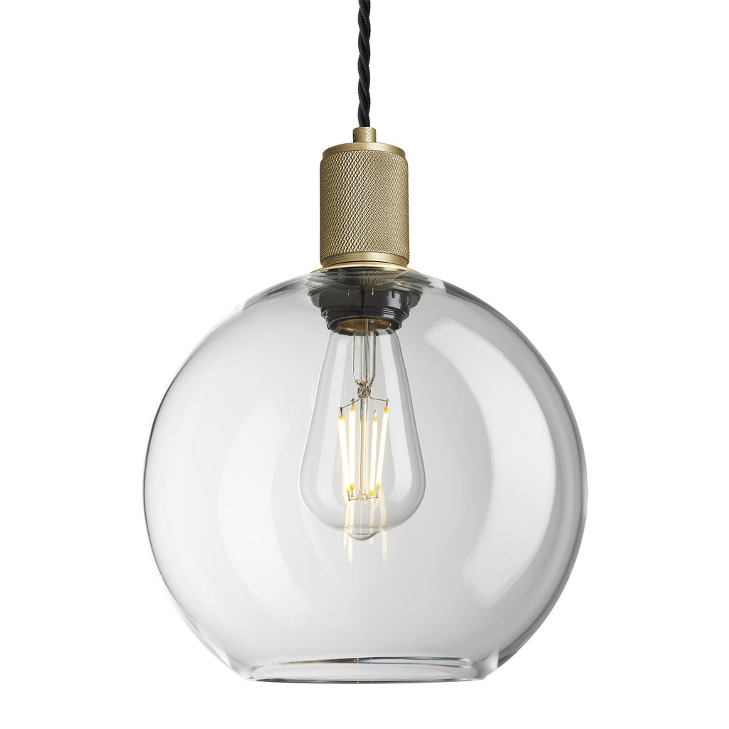 Knurled Glass Globe Pendant Light - 9 Inch