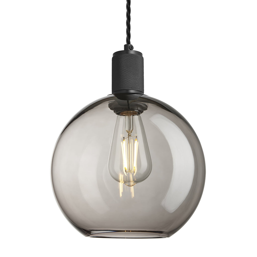 Knurled Glass Globe Pendant Light - 9 Inch