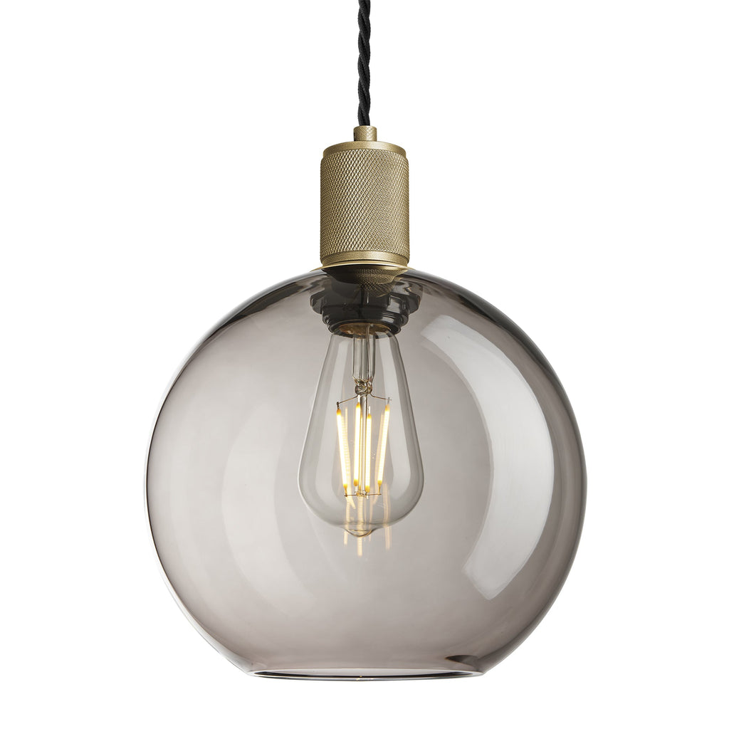 Knurled Glass Globe Pendant Light - 9 Inch