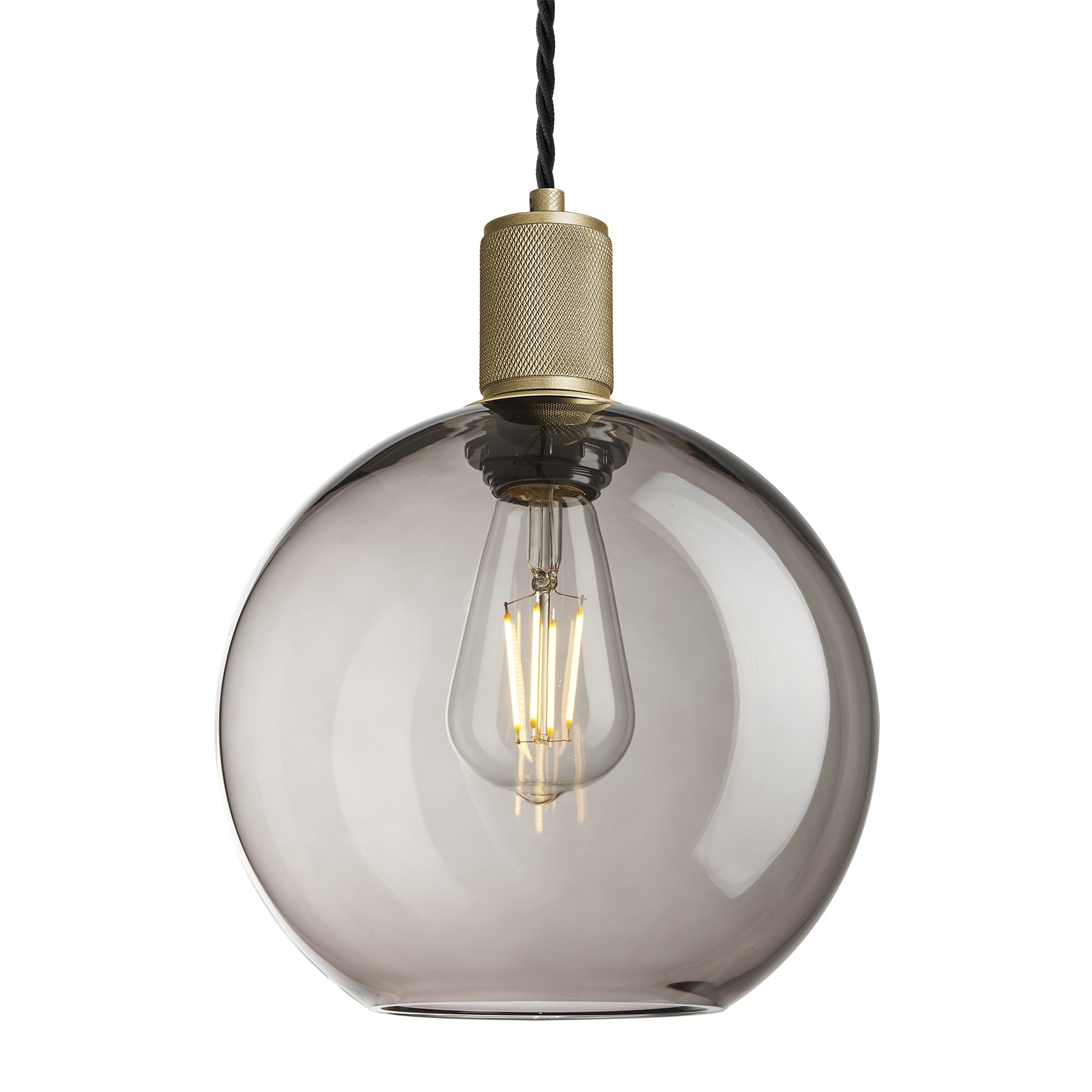 Knurled Glass Globe Pendant Light - 9 Inch