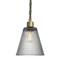 Albany Glass Funnel Pendant Light - 8 Inch - Clear - Chain Holder
