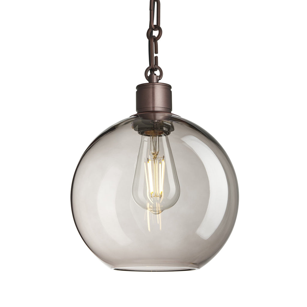 Albany Glass Globe Pendant Light - 9 Inch - Chain Holder