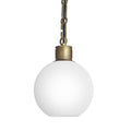 Albany Glass Globe Pendant Light - 7 Inch - Opal - Chain Holder