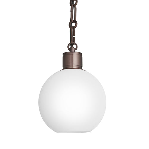 Albany Glass Globe Pendant Light - 7 Inch - Opal - Chain Holder