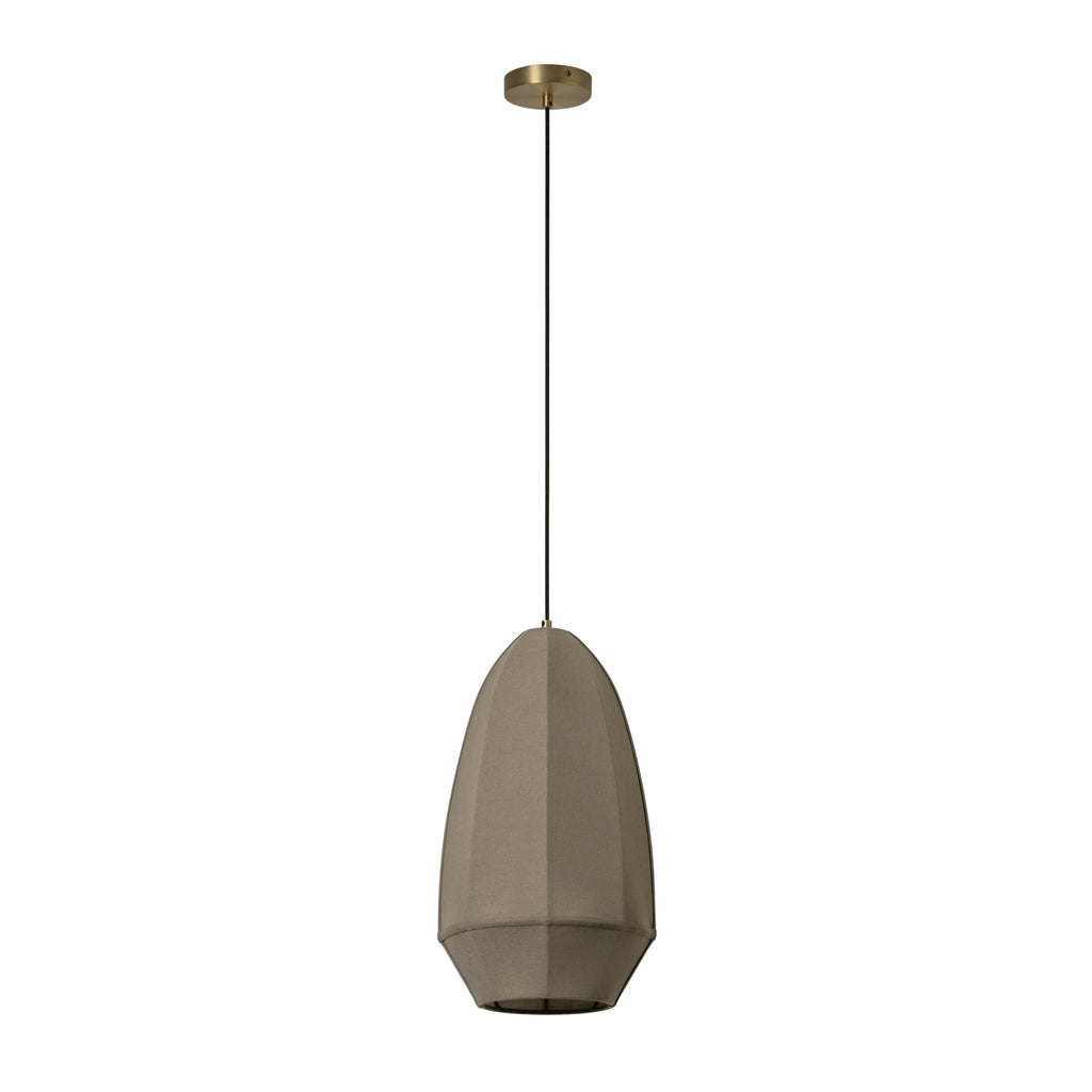 Burnham Fabric Drop Pendant Light- 11  Inch - Olive Green