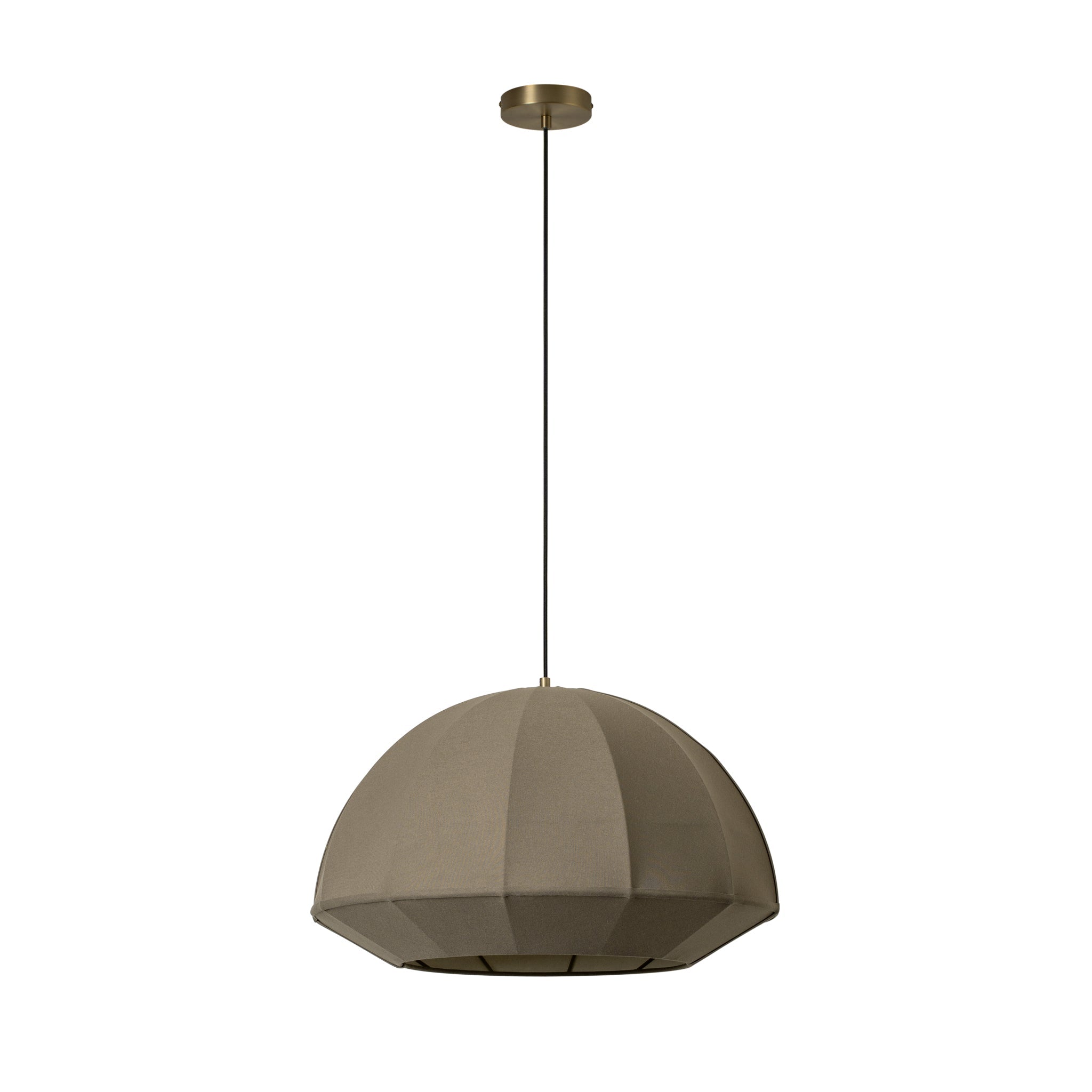 Burnham Fabric Wide Dome Pendant Light- 24 Inch - Olive Green