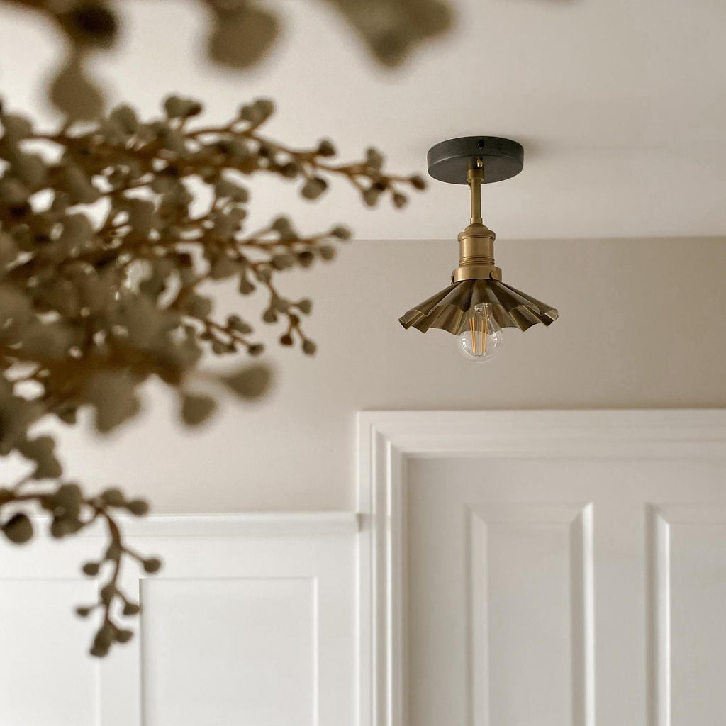 Brooklyn Umbrella Flush Mount - 8 Inch - Brass
