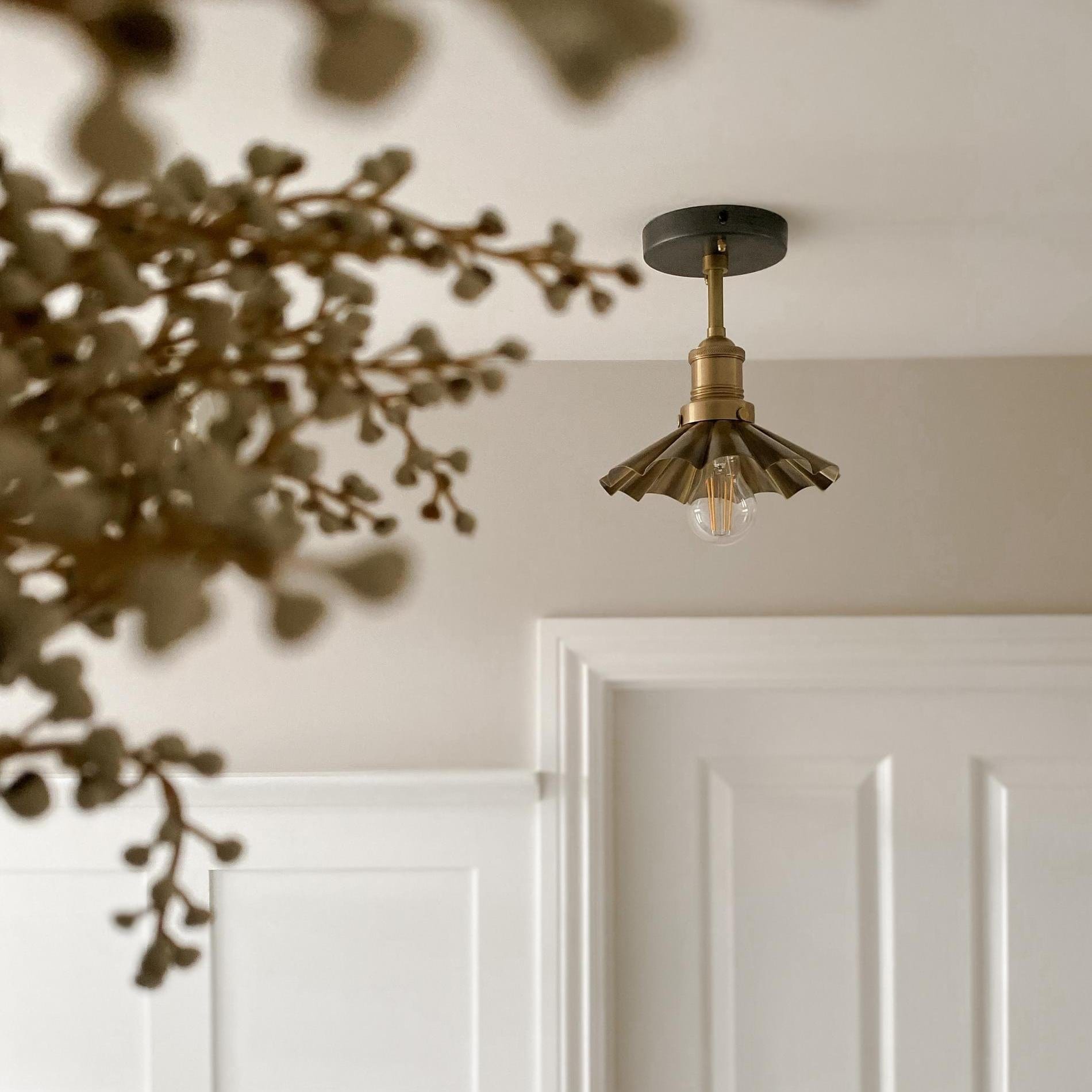 Brooklyn Umbrella Flush Mount - 8 Inch - Brass