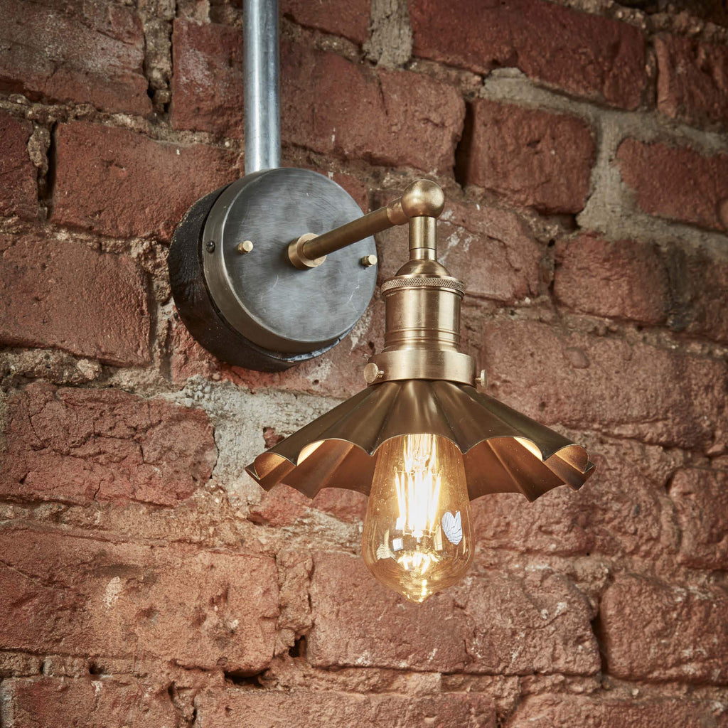 Brooklyn Umbrella Wall Light - 8 Inch - Brass