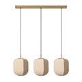 Bloxham Rectangular 3 Wire Cluster Pendant  Light - Natural - Brass