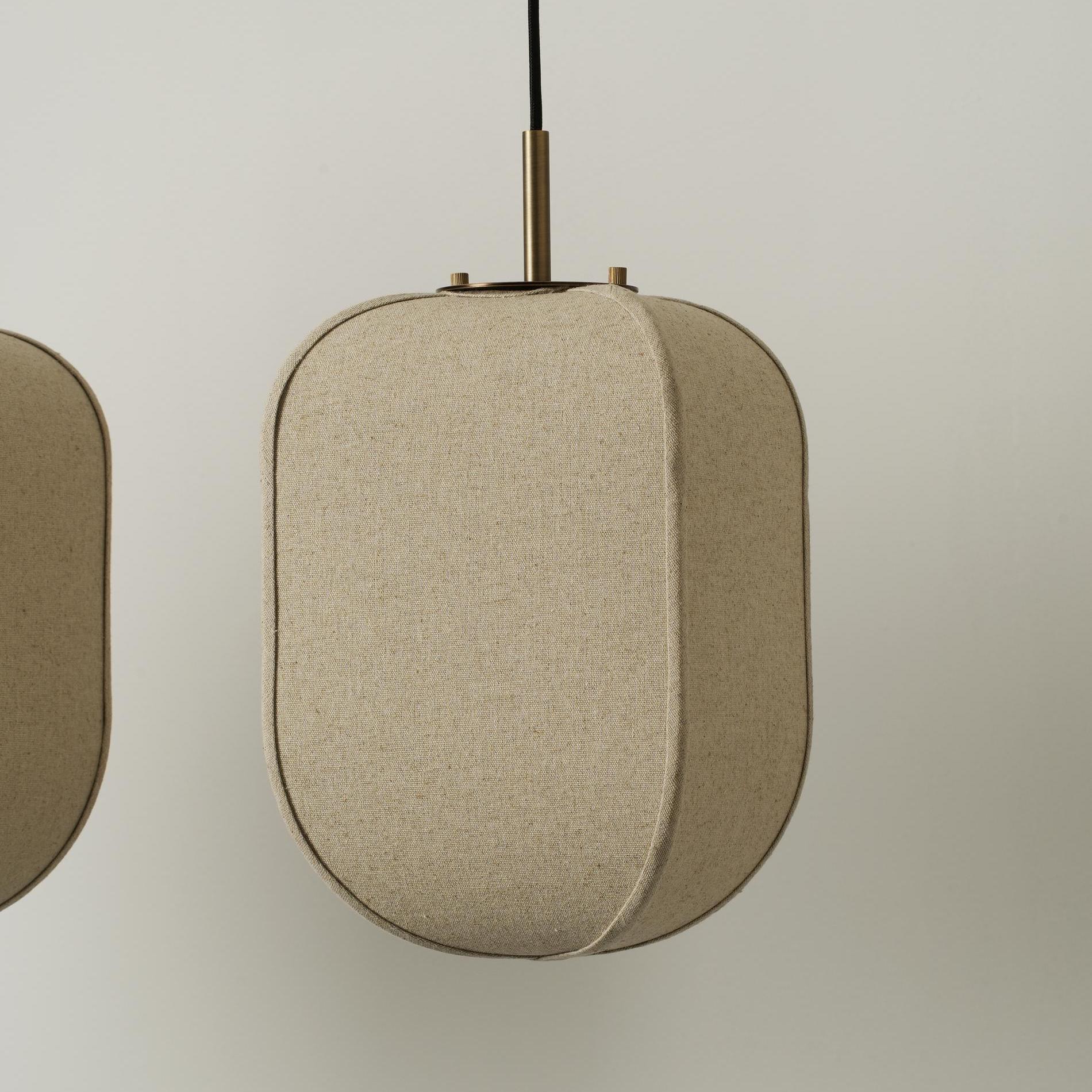 Bloxham Rectangular 3 Wire Cluster Pendant  Light - Natural - Brass