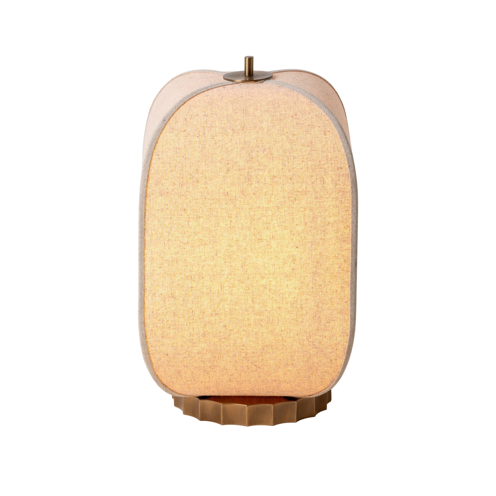 Bloxham Rectangular Table Lamp - Natural - Brass