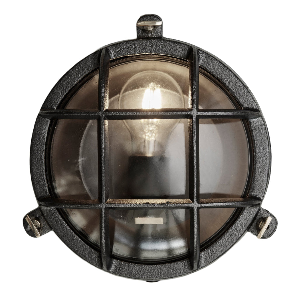 Bulkhead Outdoor & Bathroom Round Wall Light - 8 Inch