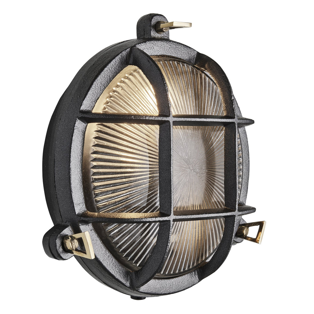 Bulkhead Outdoor & Bathroom Round Wall Light - 8 Inch