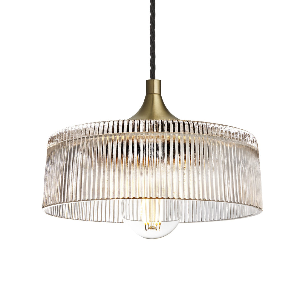 Chelsea Glass Dish Pendant Light - 8 Inch - Clear