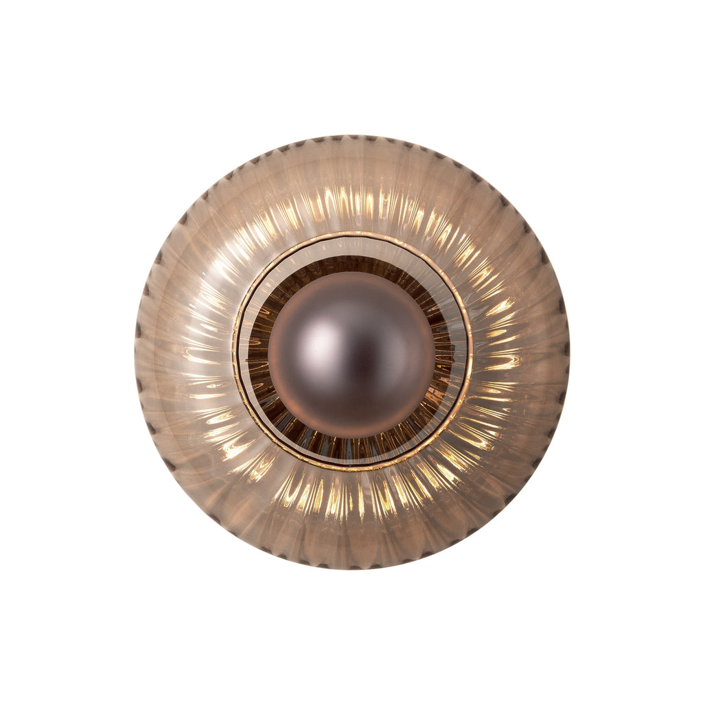 Chelsea Glass Round Diffuser Wall Light  - Mocha