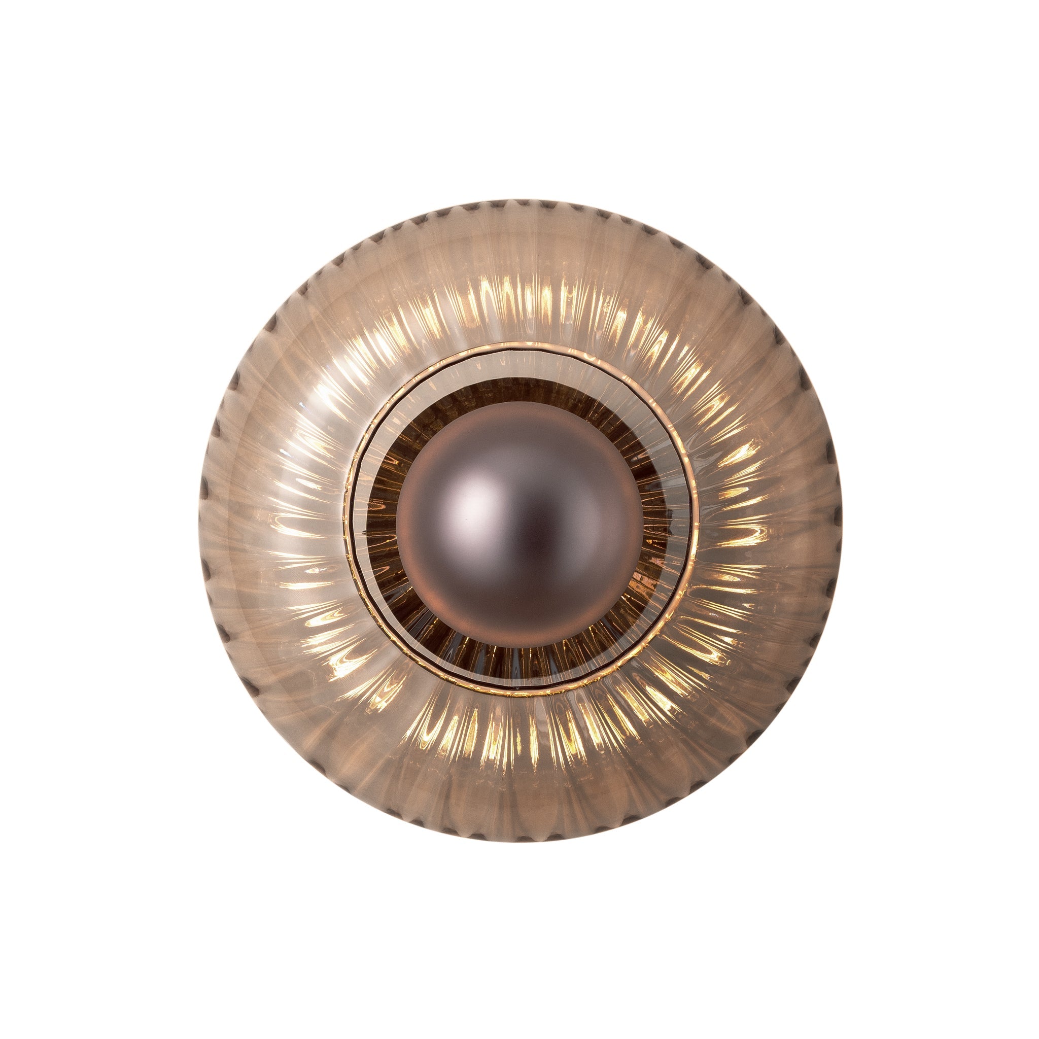 Chelsea Glass Round Diffuser Wall Light  - Mocha