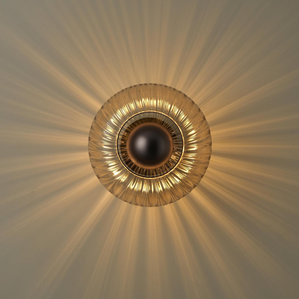 Chelsea Glass Round Diffuser Wall Light  - Mocha