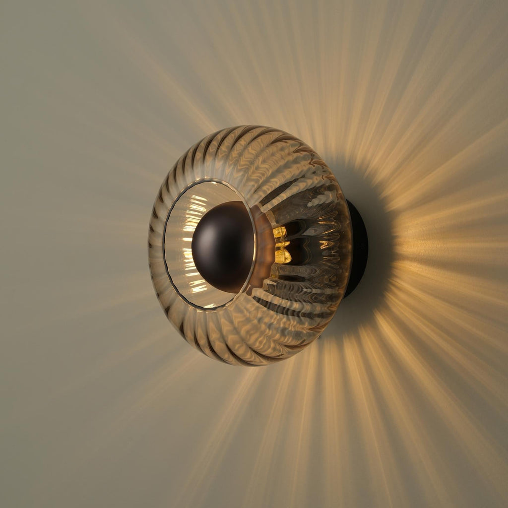 Chelsea Glass Round Diffuser Wall Light  - Mocha