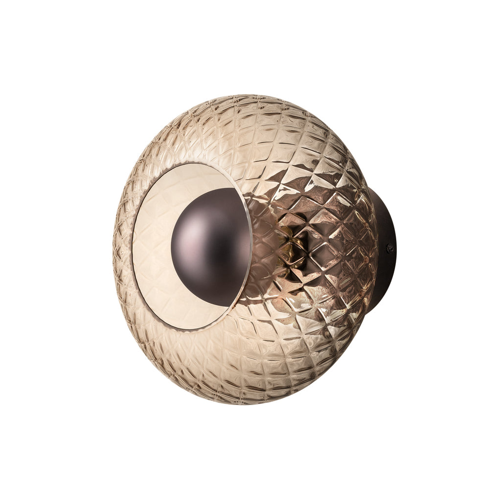 Chelsea Glass Round Diffuser Wall Light  - Mocha