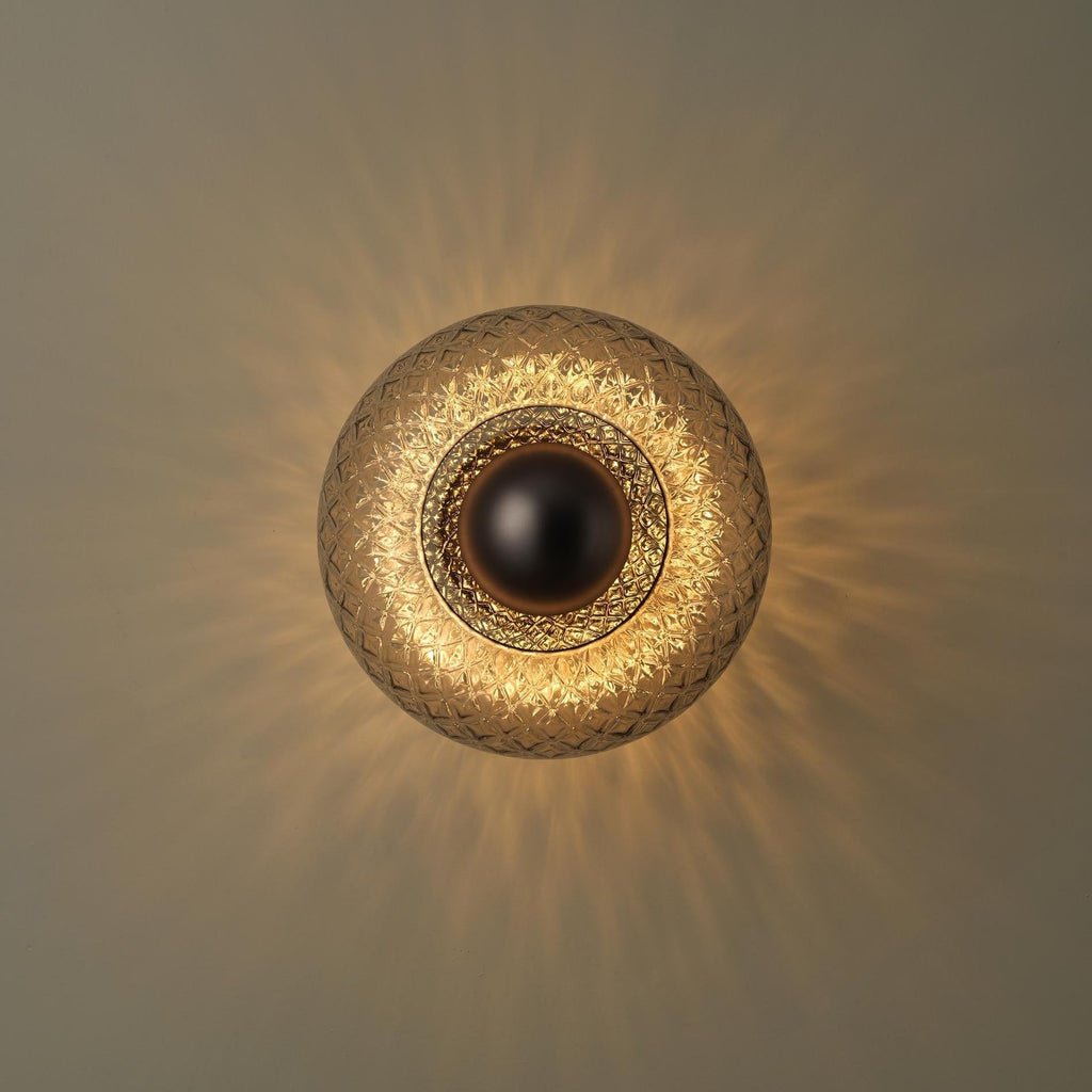 Chelsea Glass Round Diffuser Wall Light  - Mocha