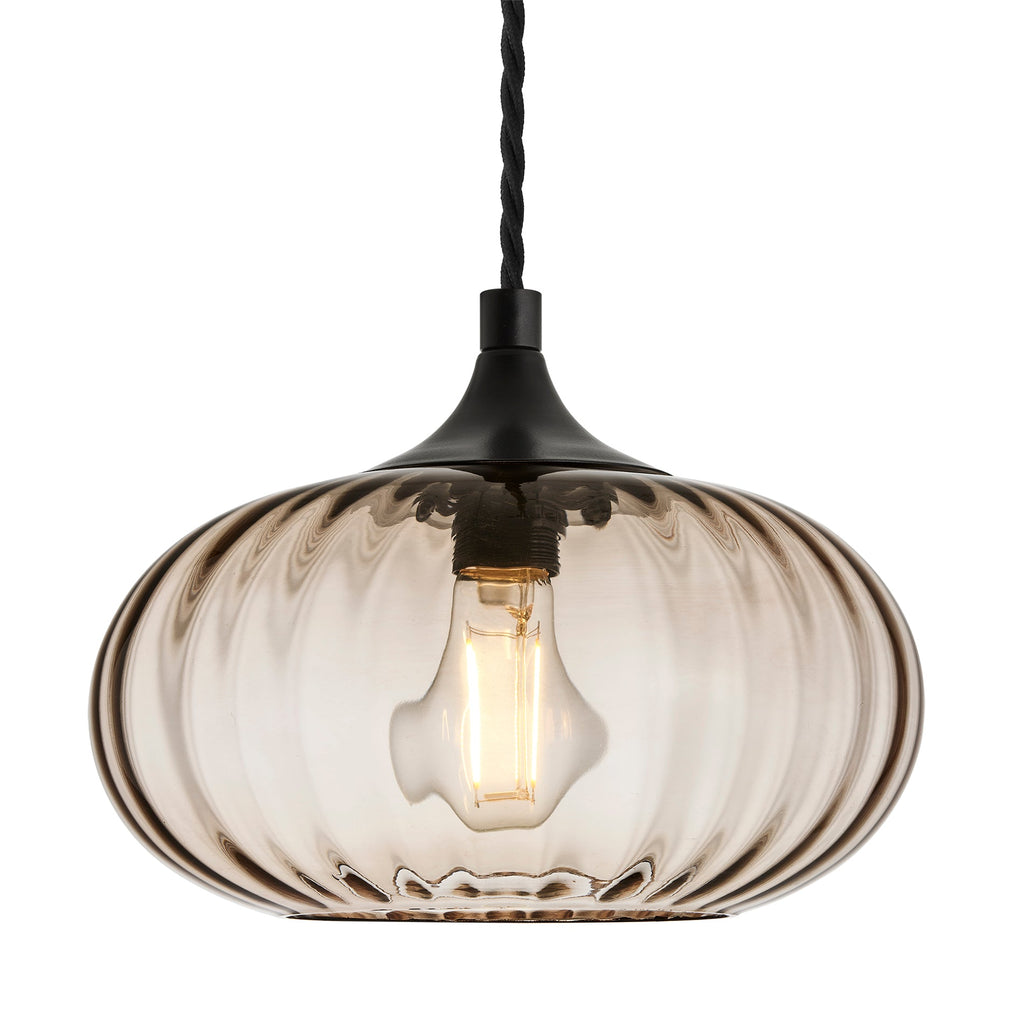 Chelsea Textured Glass Round Pendant Light - 10 Inch