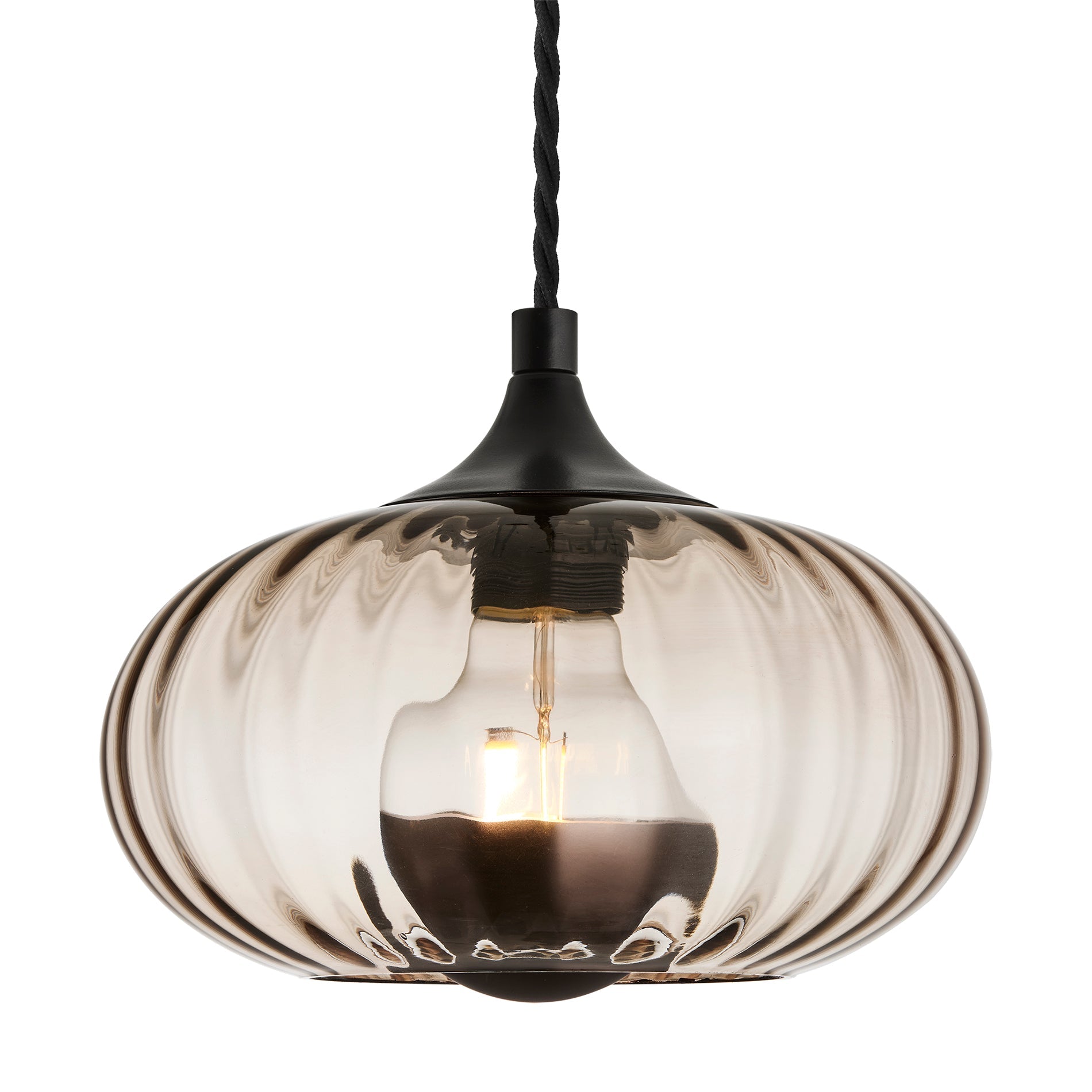 Chelsea Textured Glass Round Pendant Light - 10 Inch